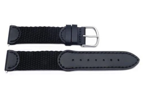 Genuine Original Swiss Army Band 19mm-Nylon/Leather-Black