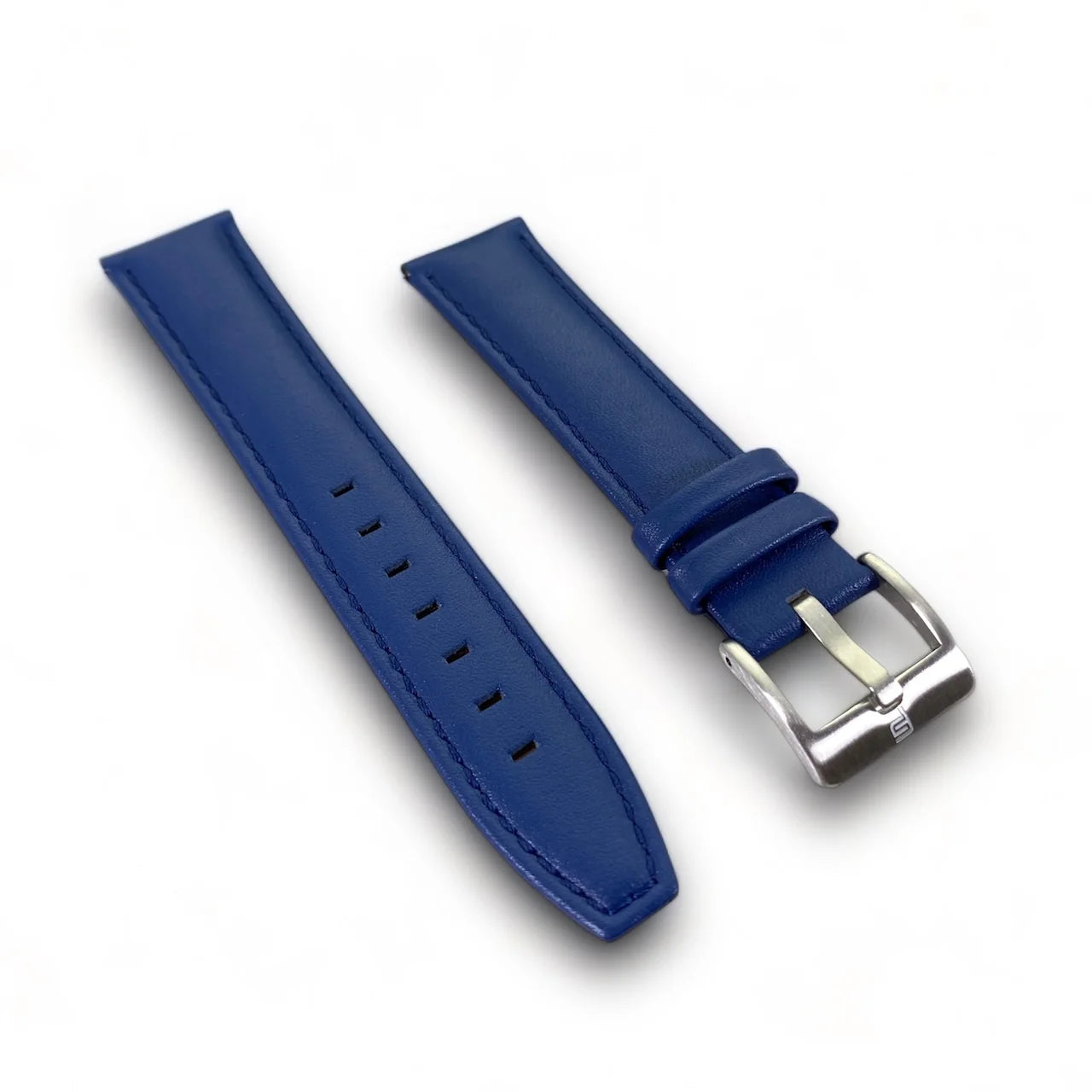 PUNCH SEMPER Genuine Leather Blue Watch Strap Silver Buckle