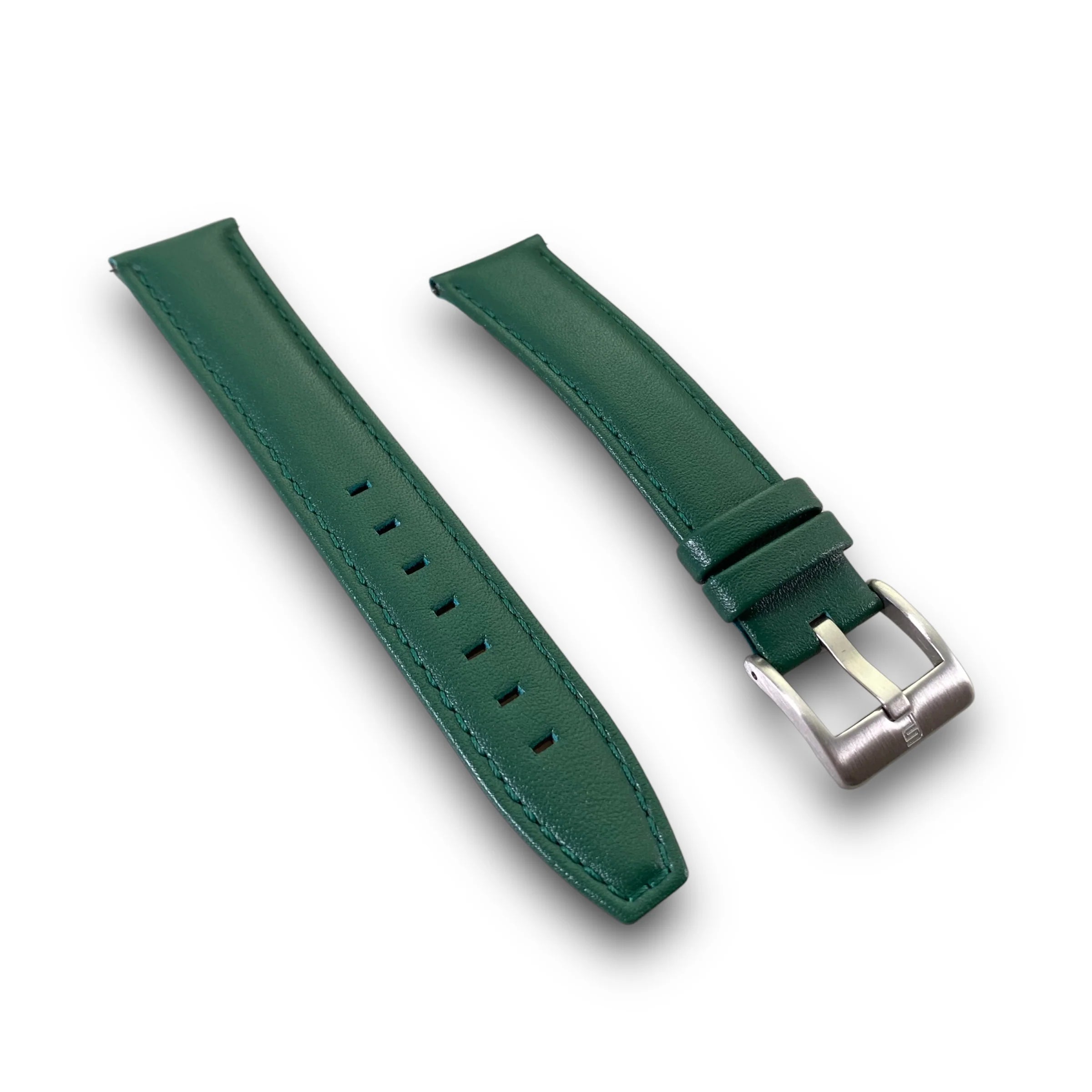 PUNCH SEMPER Genuine Leather Green Watch Strap Silver Buckle