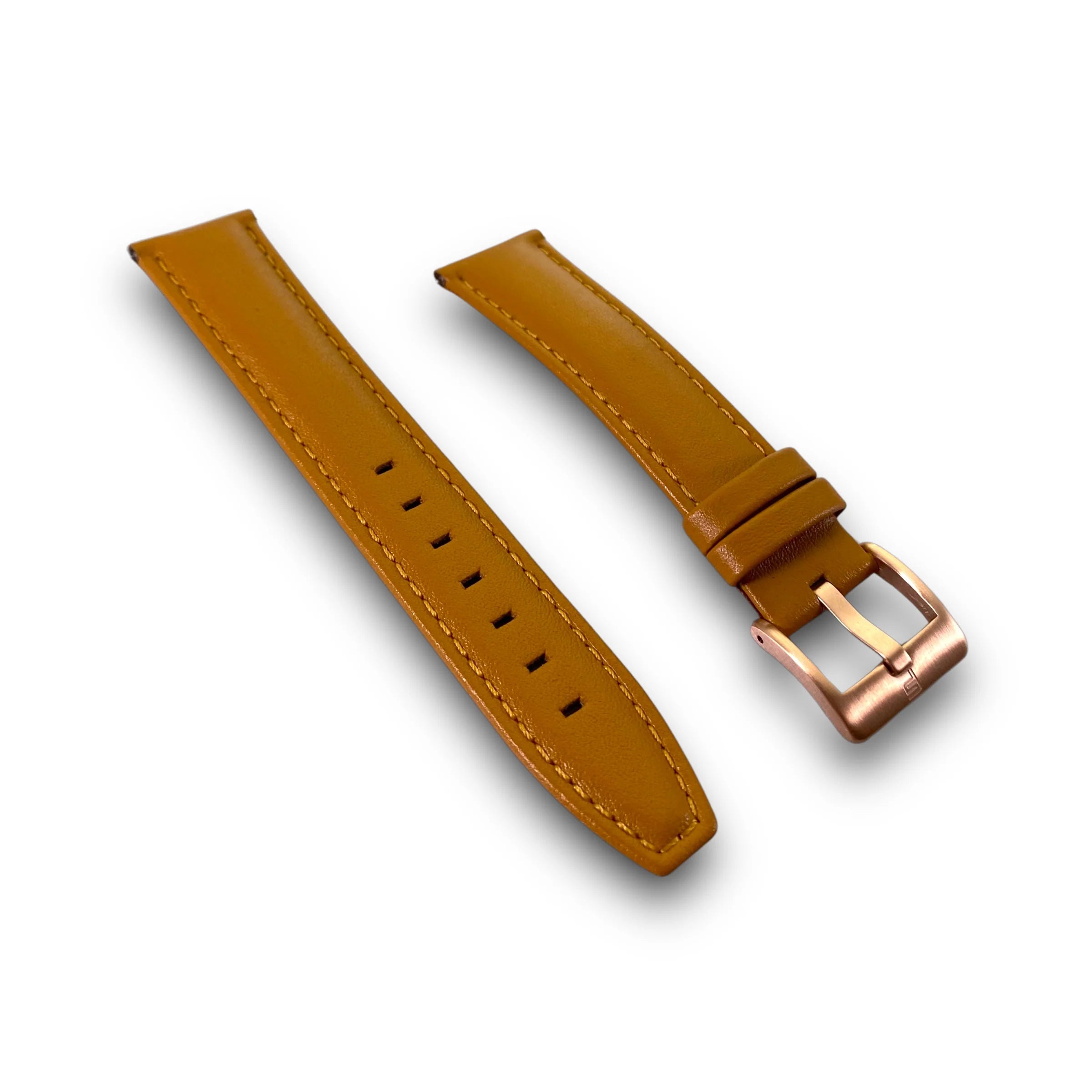 PUNCH SEMPER Genuine Leather Tan Watch Strap Rose Gold Buckle