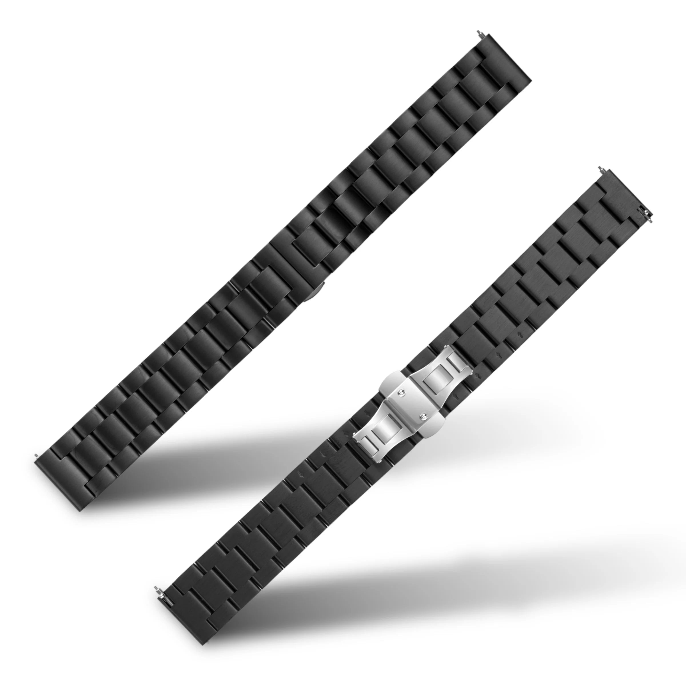 PUNCH SEMPER Black Stainless Steel Metal Watch Strap - Butterfly Band