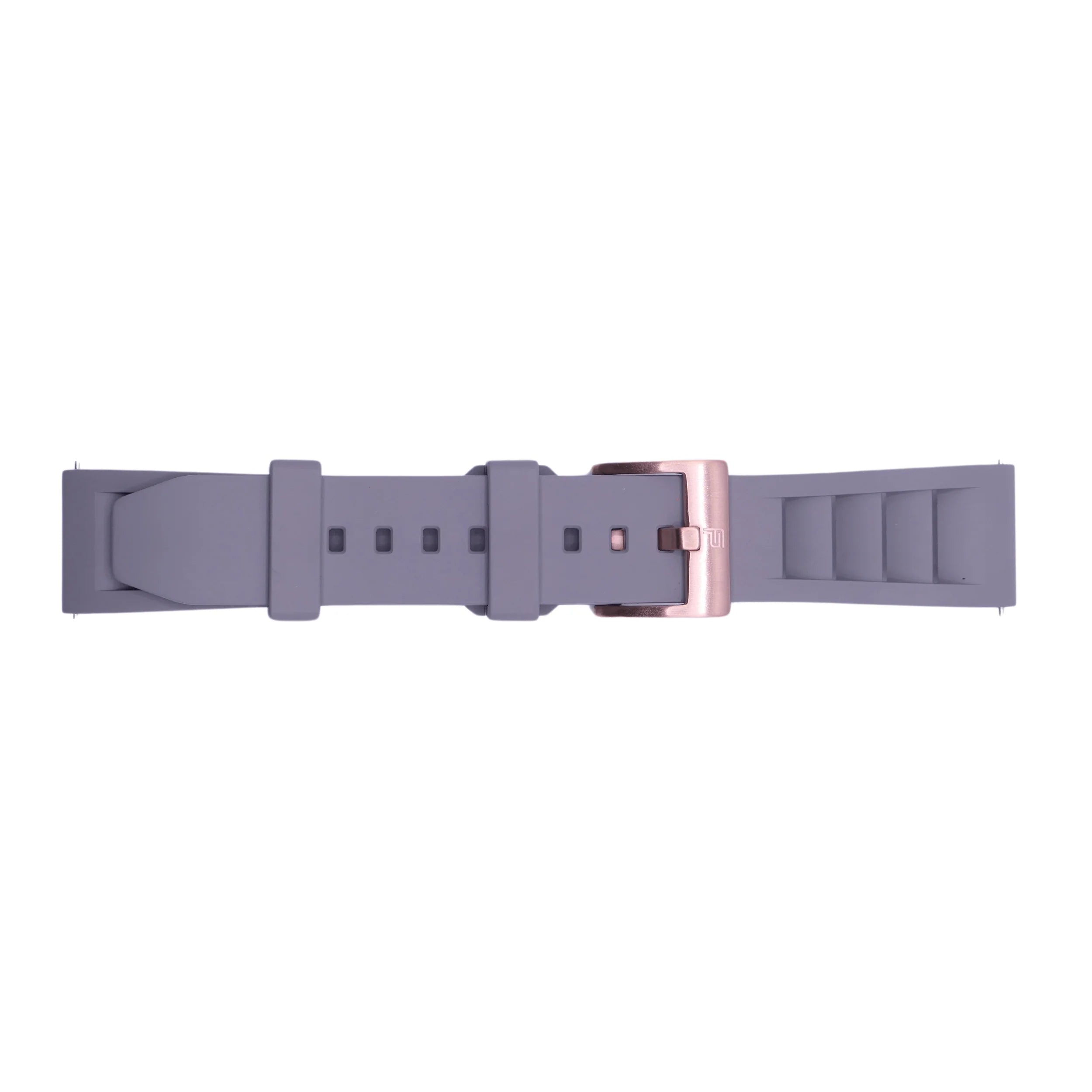 PUNCH SEMPER Grey Rubber Watch Strap, Rose Gold Buckle