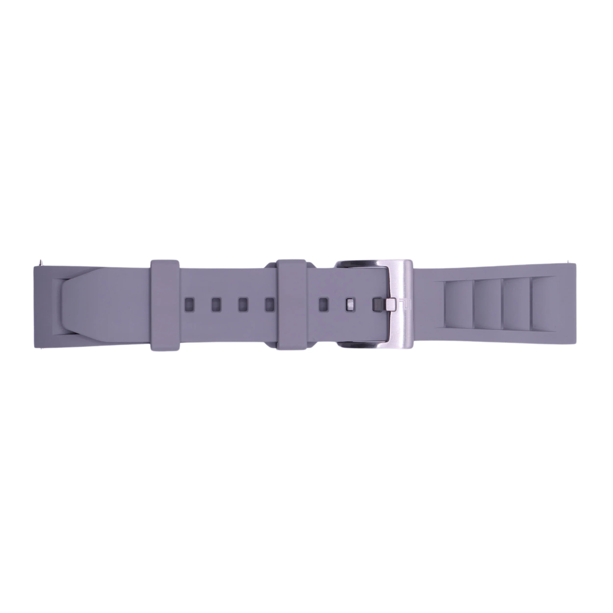 PUNCH SEMPER Grey Rubber Watch Strap, Silver Buckle