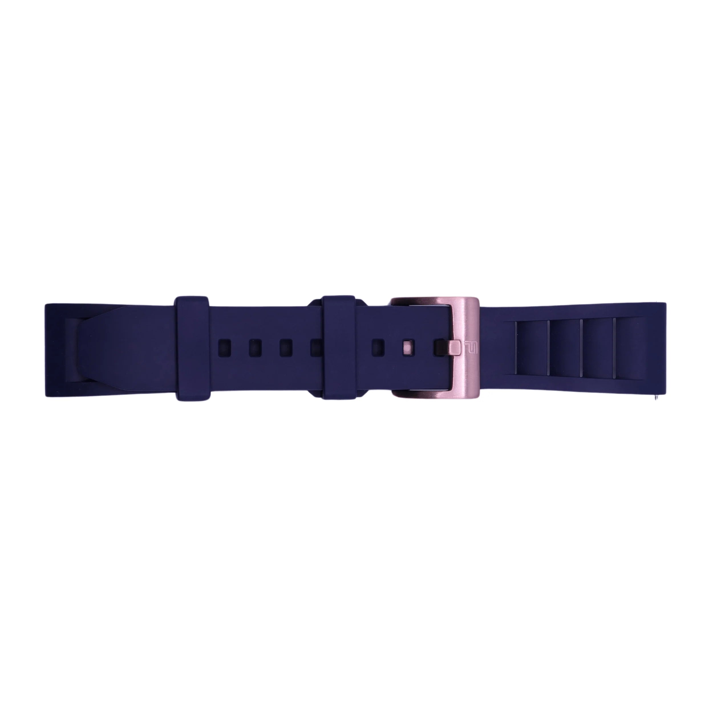 PUNCH SEMPER Navy Blue Rubber Watch Strap, Rose Gold Buckle