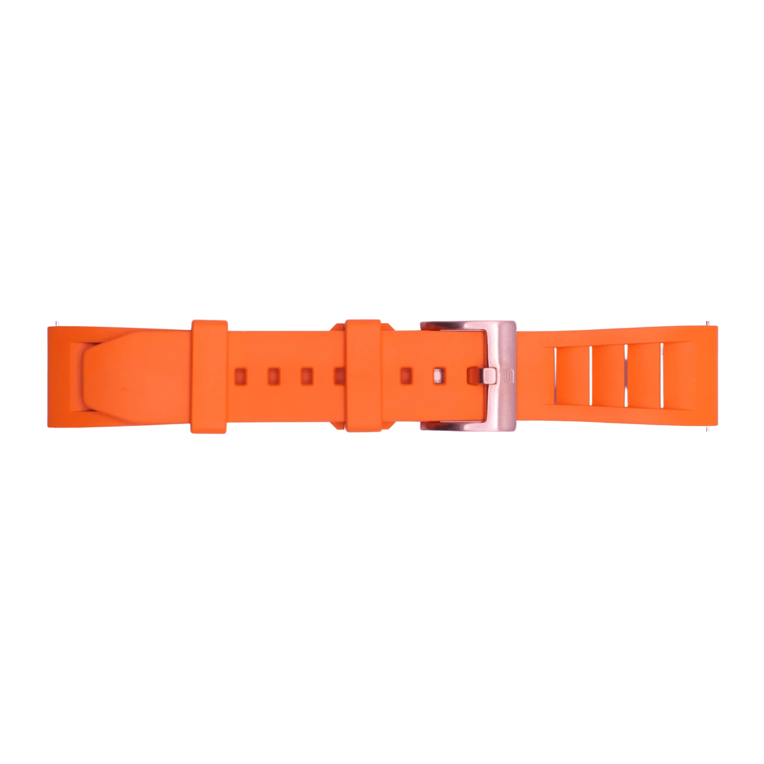 PUNCH SEMPER Orange Rubber Watch Strap, Rose Gold Buckle