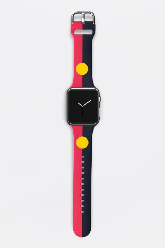 "Raise The Flag" Aboriginal Flag Silicon Apple Watch Strap