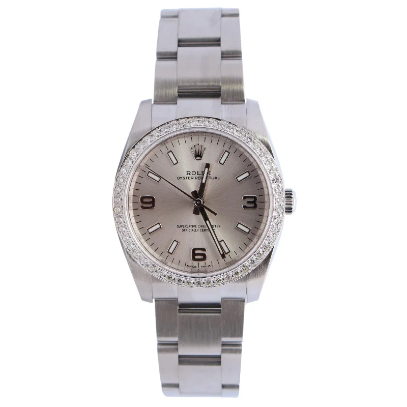 Rolex Oyster Perpetual 34mm Silver Dial Watch Ref# 114200