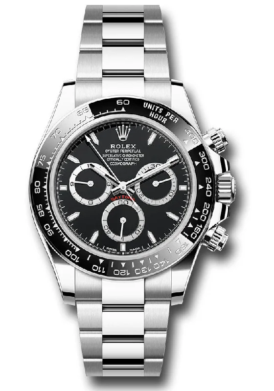 Rolex Oystersteel Cosmograph Daytona Watch - Black Cerachrom Bezel - Black Index Dial - Oyster Bracelet - 126500ln bkio