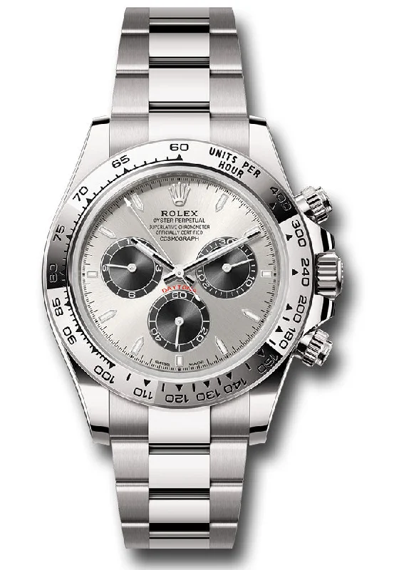 Rolex White Gold Cosmograph Daytona Watch - Fixed Bezel - Steel And Black Index Dial - Oyster Bracelet - 126509 stbkio