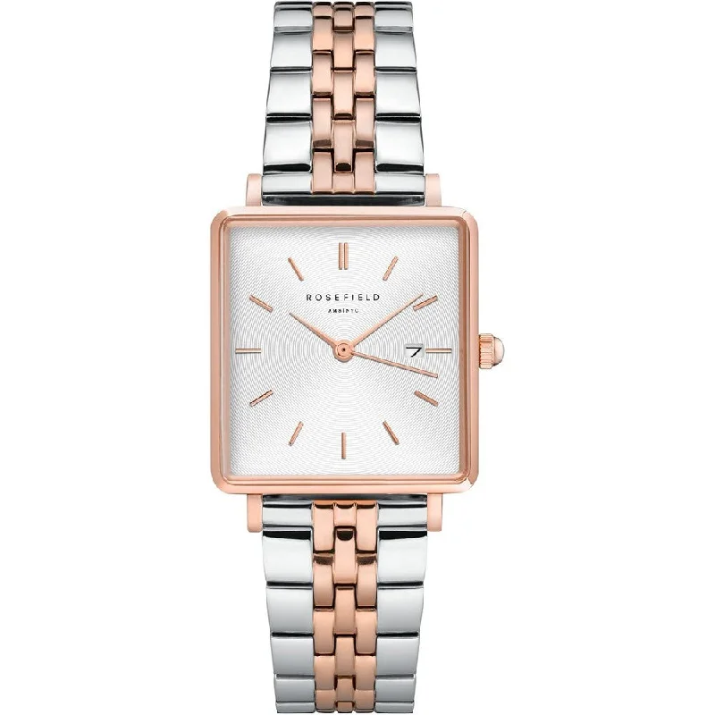 ROSEFIELD QVSRD-Q014 The Boxy White Silver gold Duotone Women's Watch