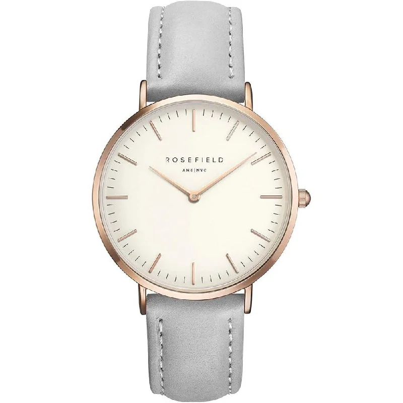 ROSEFIELD BWGR-B9 The Bowery White Gray Women's Watch