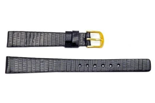 Genuine Seiko Black Genuine Lizard Leather 13mm Watch Strap