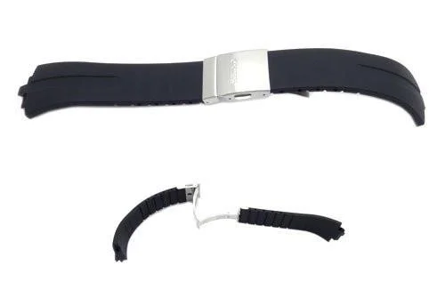 Genuine Seiko Black Rubber Men's 16mm Watch Band