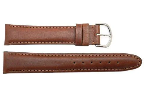 Genuine Seiko Brown Leather 20mm Long Watch Strap