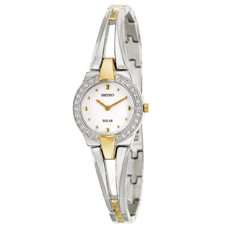 Seiko Women's SUP052 Two Tone Stainless Steel Analog with White Dial Watch