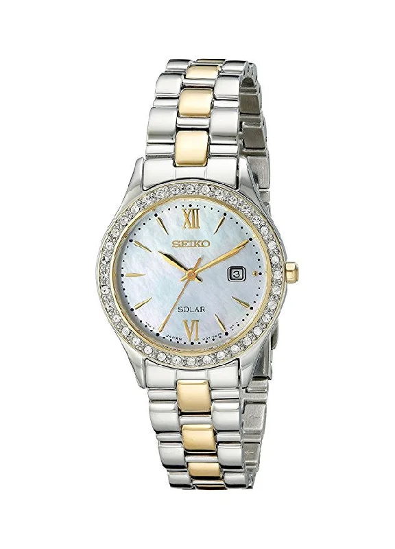 Seiko Women's SUT074 Dress Two-Tone Stainless Steel Swarovski Crystal-Accented Solar Watch