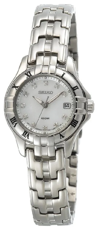 Seiko Women's SXDA31 Diamond Mother Of Pearl Dial Stainless Steel Watch