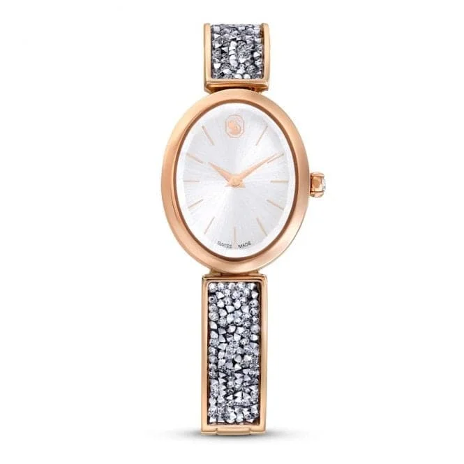 Crystal Rock Swiss Made Rose Gold-tone finish Oval Watch 5656851