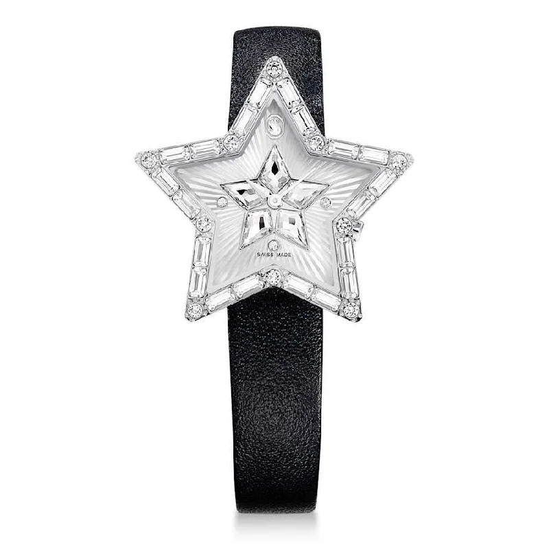 Symbolica Swiss Made Leather White Stainless Steel Star Watch 5656952