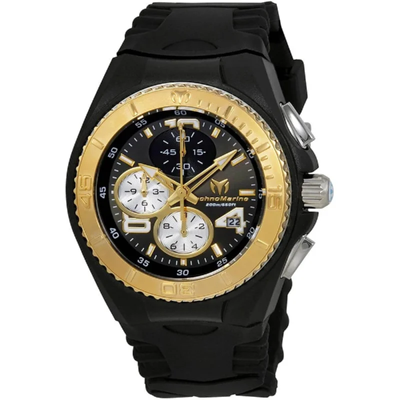 Technomarine Women's Chronograph Watch - Cruise JellyFish Black Strap | TM-115100