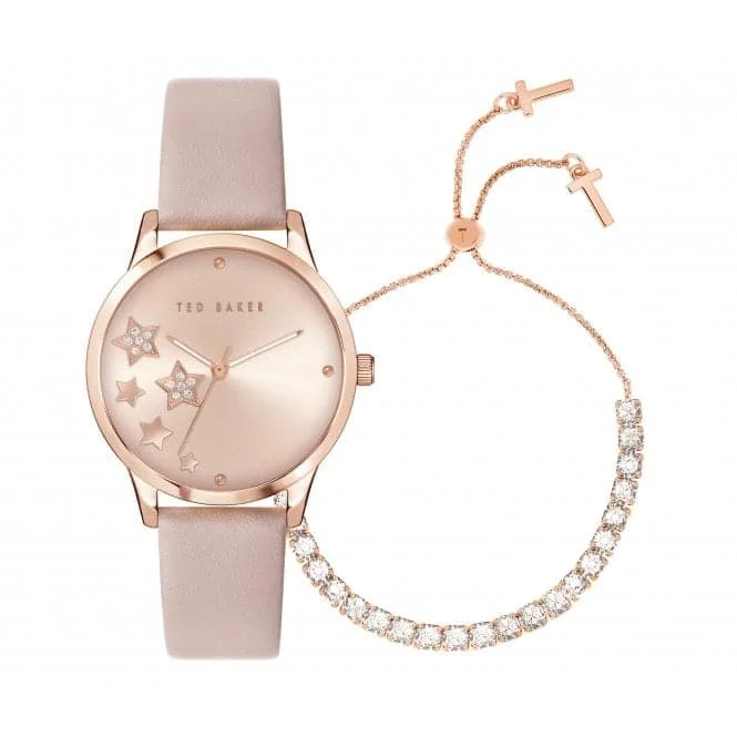 Ted Baker Ladies Fitzrovia Stars Stainless Steel Pink Watch BKGFW2218