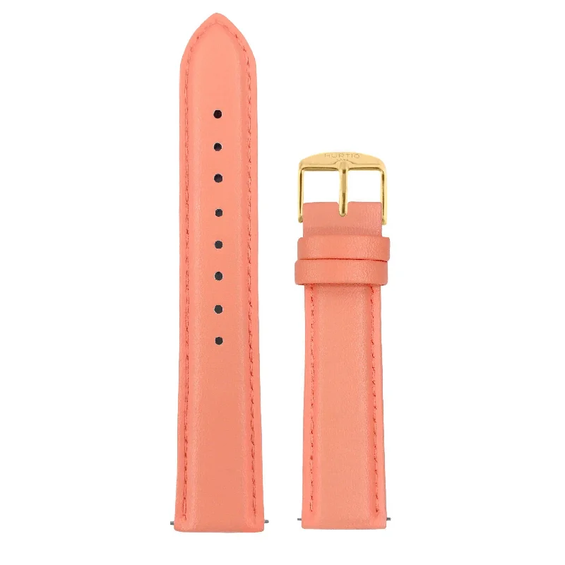 Watch Strap- Coral & Gold