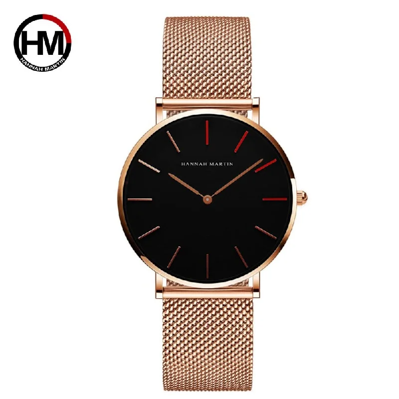 Women Watches Fashion Casual Japan Quartz Movement Waterproof Top Luxury Brand Stainless Steel Mesh Strap Ladies Wristwatches