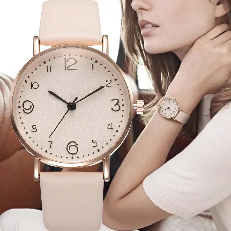 Women's Luxury Leather Band Analog Quartz